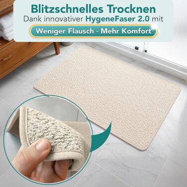 Килимок для ванної кімнати антрацитового кольору – нековзний, пральний, швидковисихаючий, 50x80 см