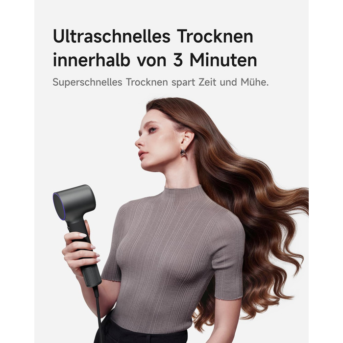 Фен для волосся Laifen Neo Special Starlight: безщітковий мотор 110 000 об/хв, іонізація 200 млн негативних іонів, інтелектуальний контроль температури, 2 магнітні насадки