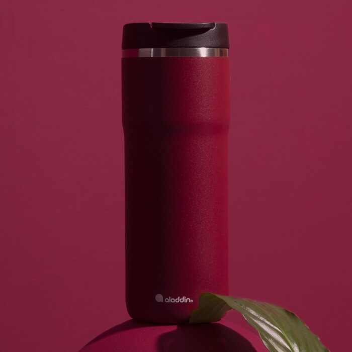 Термокружка Aladdin Barista Java з нержавіючої сталі 0.47L - Leak-Lock, для кави To Go, зберігає тепло 4 години, без BPA, придатна для миття в посудомийній машині (473 мл, Бордовий)