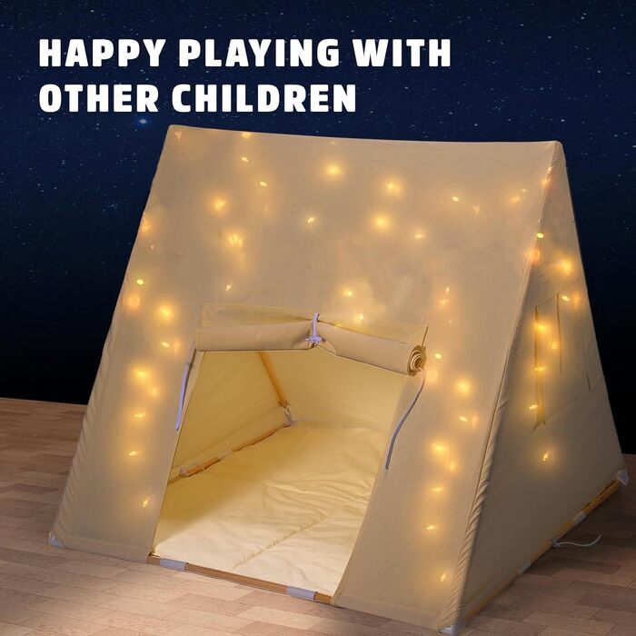 Дитячий намет Yontwe трикутної форми з килимком для гри в приміщенні. Ігровий будиночок для дітей, намет-халапа для дівчаток та хлопчиків, декор для дитячої кімнати.