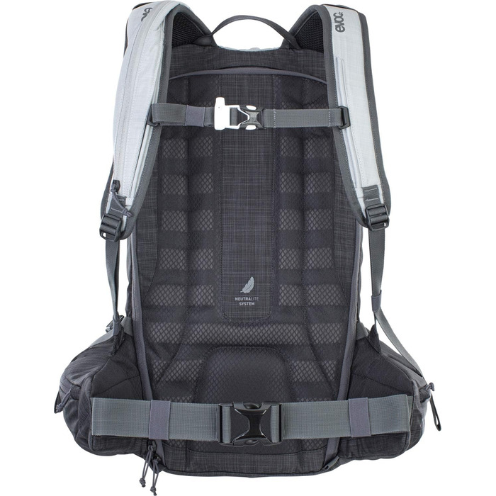 Туристичний рюкзак EVOC LINE 20, Лижний рюкзак (NEURALITE SYSTEM, окремий лавинний відсік з аварійним планом, варіанти кріплення лиж/сноуборду, кишені для поясних ременів, ОБІЙМИ З БОДДІ) Сріблястий/вуглецево-сірий Строкатий