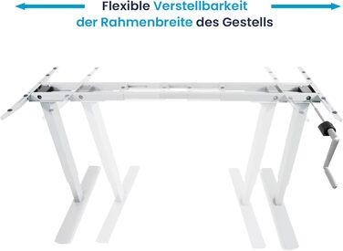 Регульований стіл Ergotopia Desktopia | Ручне регулювання висоти | Білий (Без стільниці)