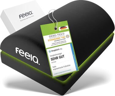 Підставка для ніг під стіл Feela® - ергономічна підставка для ніг, footrest, фотрест для комфорту без підігріву (чорний)
