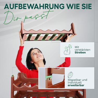 Пластикова полиця для пляшок Novaliv на 36 пляшок, розширювана, коричнева. Полиця для вина, напоїв, спиртних напоїв. Система зберігання пляшок, шафка для пляшок