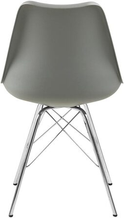 AC Design Їдальні стільці Emanuel, 2 шт. (світло-сірий/хром), PU/Метал, 48,5 x 85,5 x 54 см