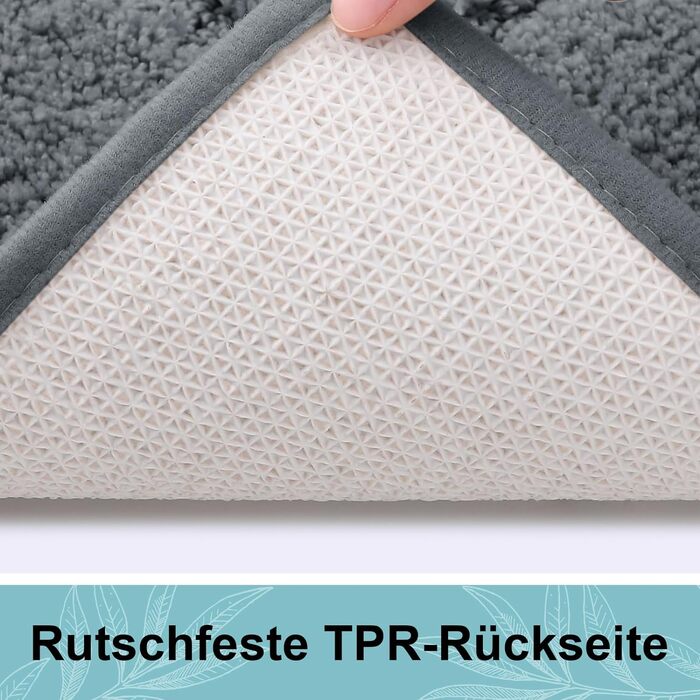 Набір килимків для ванної кімнати Homaxy з мікрофібри, 2 шт., нековзні, миючі, м'які, водопоглинаючі, для ванної кімнати - 40x60 см + 60x90 см, темно-сірий