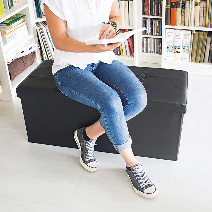 Лавка Relaxdays з місцем для зберігання, штучна шкіра