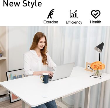 Електричний стіл 140x70 см з регулюванням висоти, USB-A/Type-C, пам’яттю і функцією повернення, висота 70–119 см