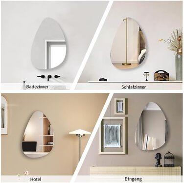 Дзеркало для ванної кімнати Spiegel Schwarz 40x60 см з металевим каркасом, прямокутне, для ванної, вітальні, спальні, гостьового туалету