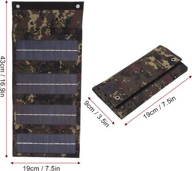 Складний зарядний пристрій із сонячною панеллю 40 Вт, 4-кратна сумка для заряджання на сонячній енергії для екстреної зарядки, на природі, кемпінгу, піших прогулянок, зарядний пристрій для мобільного телефону (камуфляж)