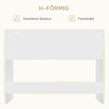 Комп'ютерний стіл з ящиками для дітей та спальні, мінімалістичний дизайн, 100x50x75 см, білий