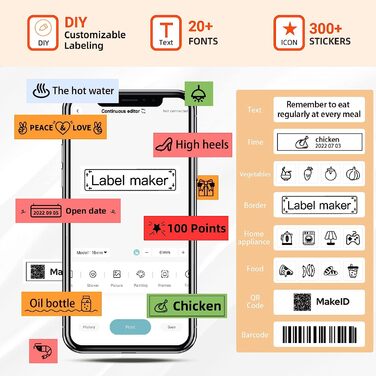 Принтер для етикеток Makeid L1 203dpi 16 мм білий