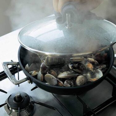 Сковорода Le Creuset з антипригарним покриттям з кришкою, 26 см, для всіх типів плит (вкл. індукційні), антрацит/срібло