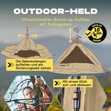 Преміум душова кабіна LUMALAND | Намет для туалету для внутрішнього та зовнішнього використання | Мобільний переодягальний та складний намет | Намет для фотографії тварин | Ідеально для кемпінгу, фестивалів та риболовлі | Водостійкий та вітростійкий, кори