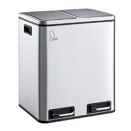 Висувний ящик для сміття SVITA TM2X15 об'ємом 30 літрів, дизайнерська кошик для сміття, сміттєва корзина, система поділу кухонного приладдя (сріблястий)