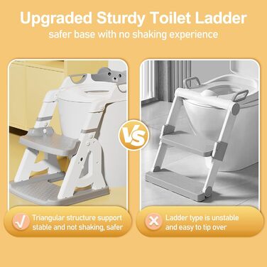 Дитячий унітаз-сходинка з сидінням, складаний 2-в-1, нековзний, з м'яким сидінням, захист від бризок, для дітей 1-7 років