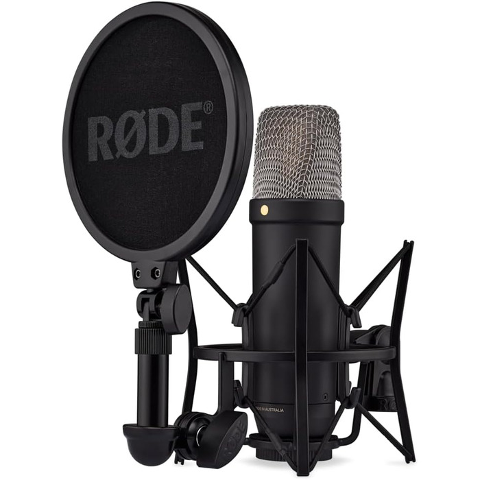 Мікрофон RØDE NT1-A: велика мембрана, кардіоїдна характеристика, комплект з аксесуарами для запису вокалу, музики, стрімінгу та подкастингу