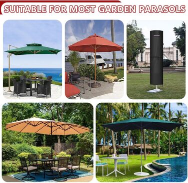 Захисний чохол для парасольки-тент LAMUNI, водонепроникний, для парасольки 3-5м, 220x50/50см