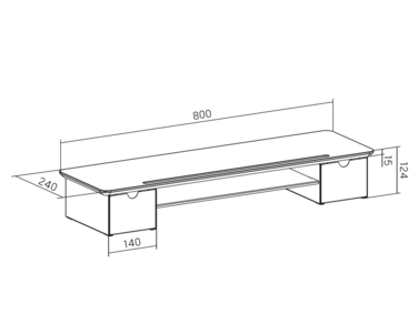 Настільна підставка для монітора OfficePro MR161DW Dark Wood/Black