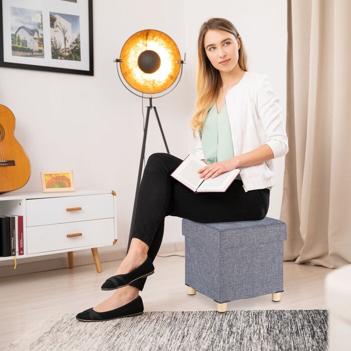 Relaxdays Пуф з місцем для зберігання