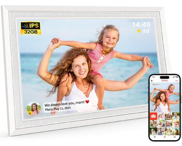 Frameo: Цифровий фоторамка 10.1 дюйма, HD 1280*800 IPS, сенсорний екран, 32GB, автоповорот, Frameo App