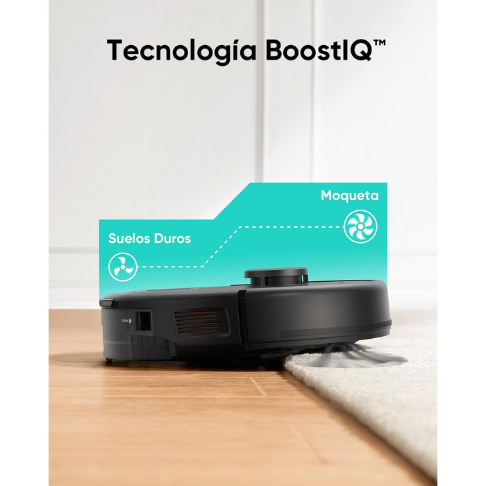 Робот-пилосос eufy L60 з базою самостійного очищення, потужність 5000Pa, захист від намотування волосся, 60 днів роботи без очищення, iPath лазерна навігація (відновлений) (L60 Hybrid SES)