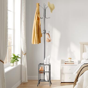Вішалка для одягу FAVOOOSTY з підставкою для парасольки, 12 гачків, стійка, вішалка для пальто, для вітальні, спальні, срігау