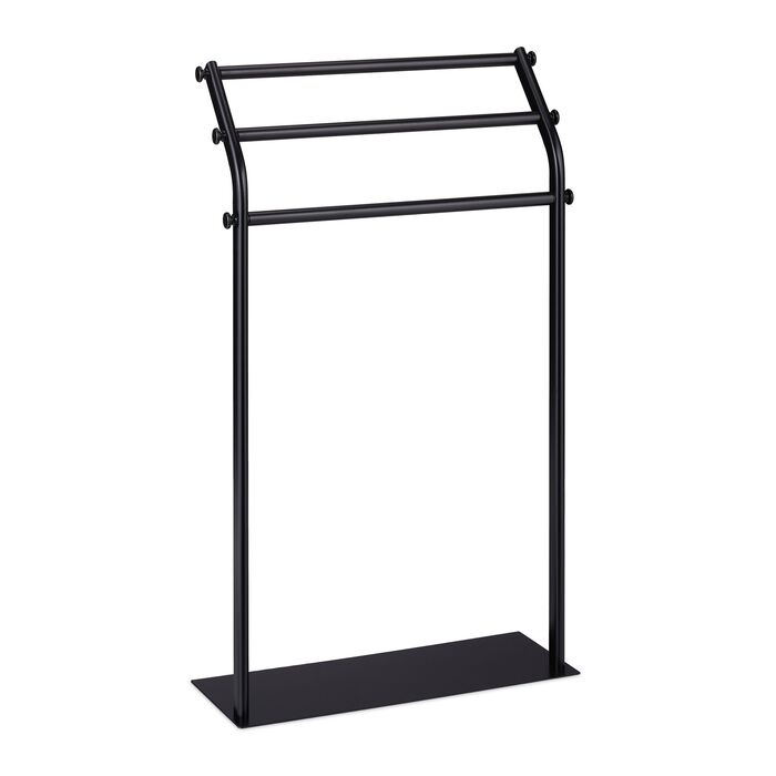 Підставка для рушників Relaxdays з 3-ма підлокотниками, чорного кольору