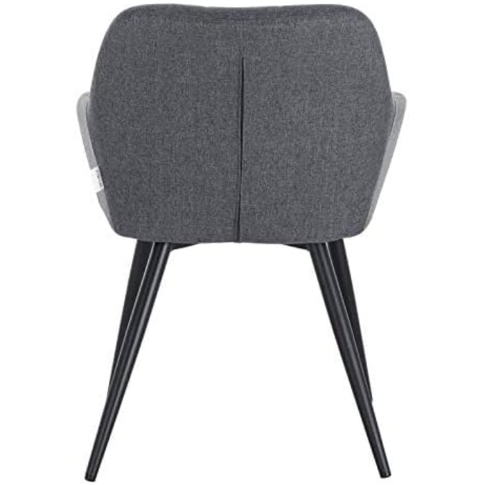 Стільці для обідньої кімнати WOLTU - 8 шт. Сучасні крісла з підлокітниками, з м'якою оббивкою з льону, металевий каркас (Темно-сірий)