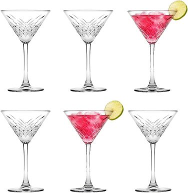Набір склянок Martini Pasabahce Timeless, 6 шт, кришталевий дизайн, 17.2 см