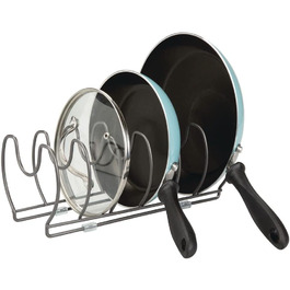 Тримач для каструлі mDesign-ідеальний тримач для кришки каструлі-універсальна підставка для посуду-хромований метал (графіт)