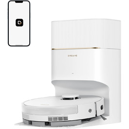 Робот-пилосос Dreame D20 Pro Plus: потужність 13000 Па, DuoBrush для шерсті тварин, очищення кутів, самостійна очистка, уникнення перешкод (LDS-навігація, лазер), суха та волога прибирання, для твердих підлог та килимів, акумулятор 5200 мАг