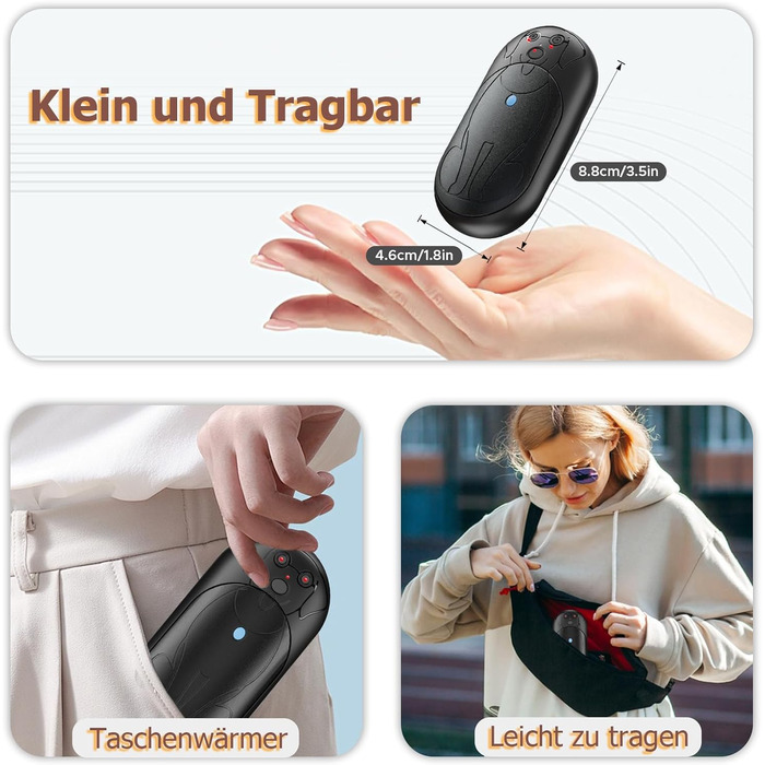 Електричні грілки для рук COTOP, 6000mAh, 2 шт. USB-C, 3 режими нагріву, для жінок, чоловіків, дітей, для катання на лижах, піших прогулянок, зелений (чорний)