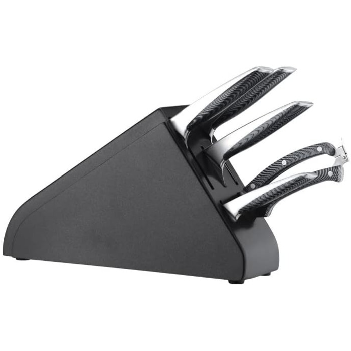 Набір кухонних ножів WILDMOK 6 предметів з блоком. Ультрагострі ножі з нержавіючої сталі з ABS-ручкою. Азіатський набір ножів для кухні