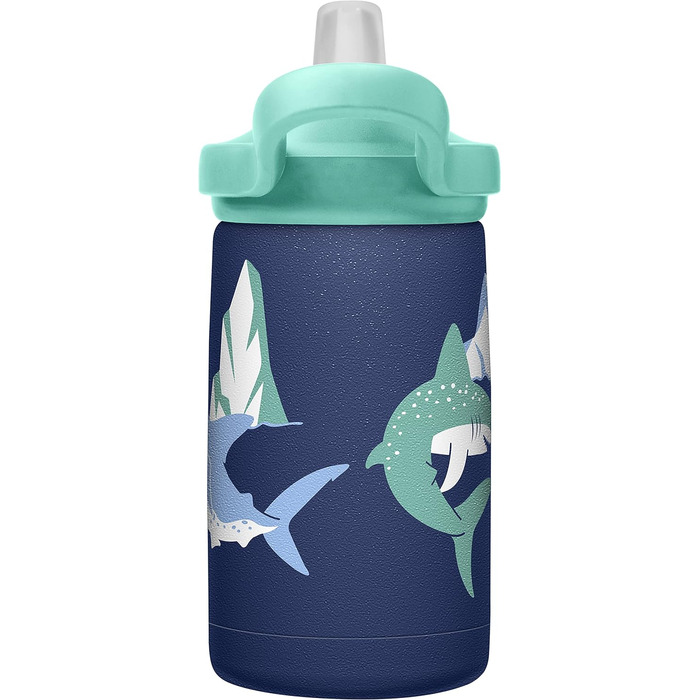 Пляшка для води CamelBak Unisex для дорослих Eddy Kids SST з вакуумною ізоляцією 350 мл/12 унцій, POLAR SHARKS, 12 унцій