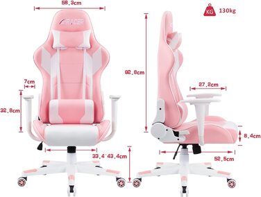 Ігрове крісло Homall рожево-біле
