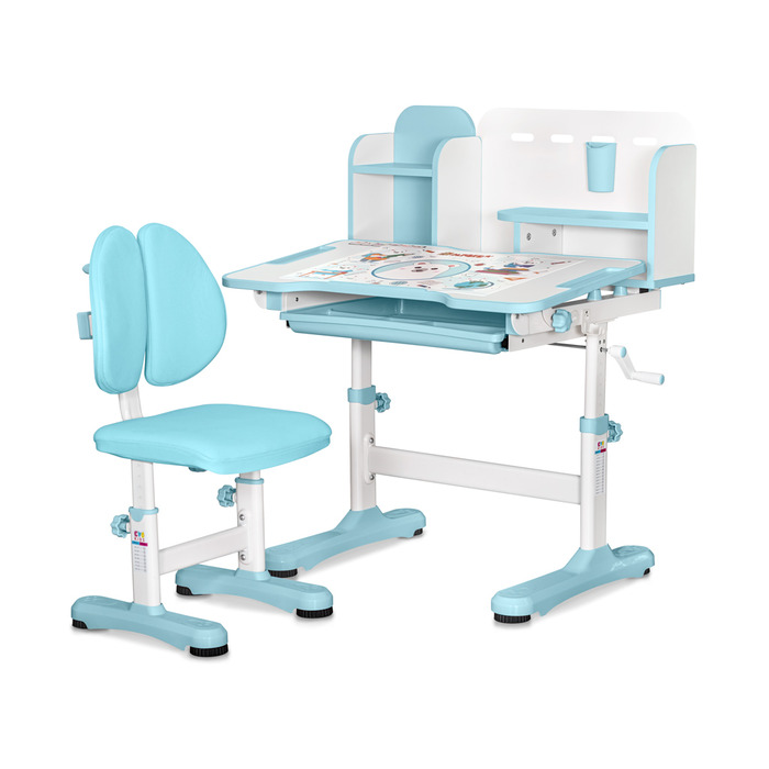 Комплект меблів (стіл + стілець + полиця) Mealux BD-28 Panda Blue (арт. BD-28 BL)