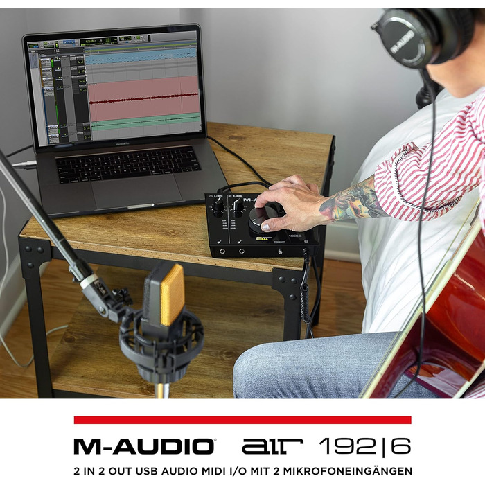 M-Audio Air 192|6: USB аудіоінтерфейс для запису в студійній якості з 2 XLR/Line входами та програмним забезпеченням AIR 192|6 (Чорний)