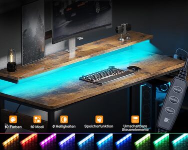 Кутовий стіл ODK з ящиками 174x100 см, з полицею, реверсивний, для геймінгу, офісу, дому, коричневий