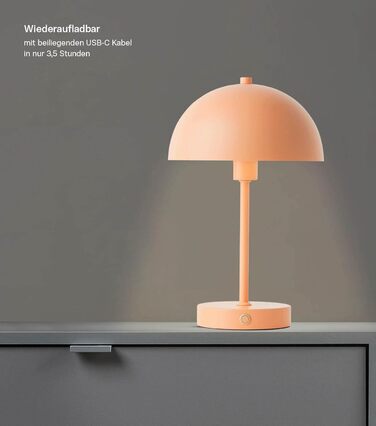 LED настільна лампа Mokebo® 'Leuchtturm' – бездротова, диммер, USB-C, ретро, металева, тепле світло