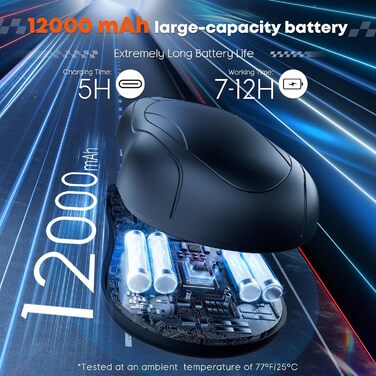 Електричний гріє для рук 2 шт. 12000 mAh з магнітним двостороннім нагріванням та цифровим дисплеєм температури та заряду батареї для відпочинку на природі/кемпінгу, чорний