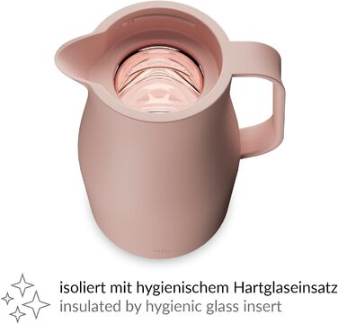 Термос Alfi ECONSCIOUS 1.0л з термоізоляційним вкладишем з біо-пластику, кришкою з поворотним механізмом та кнопкою, для зручного наливання однією рукою, ідеальний для кави та чаю, без BPA (Колір: Powder Rose)