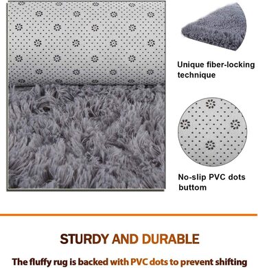 М'який килимок aujelly для спальні, ворсистий килим, ворсисті килими, пухнасті різнокольорові килимки в стилі батик, килим (новий світло-сірий, 120 х 160 см)