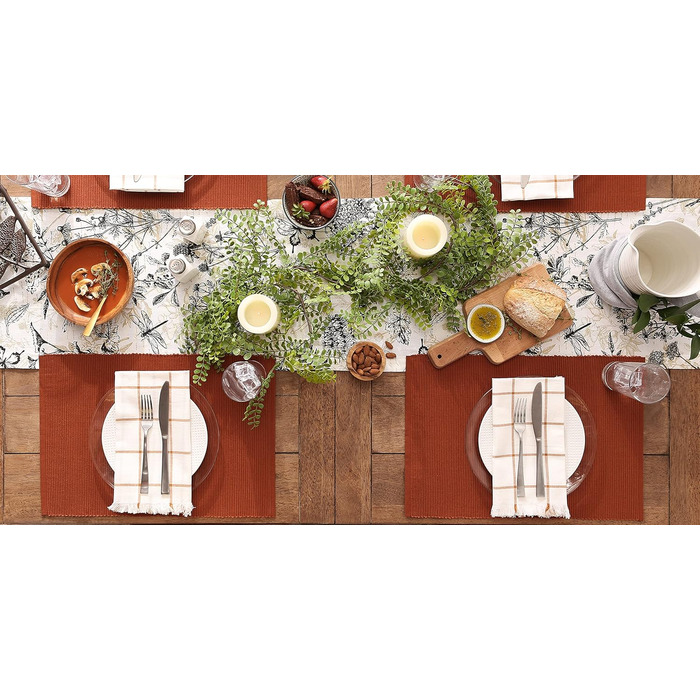 Набір скатертин DII Basic Everyday Gerippte, 6 шт., 33x48 см, 100% бавовна, блакитний