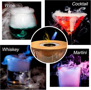 Набір для копчення коктейлів та віскі Saturn: копчення віскі, коктейлів, бурбону, кави та м'яса. 4 дерев'яні чіпси в комплекті