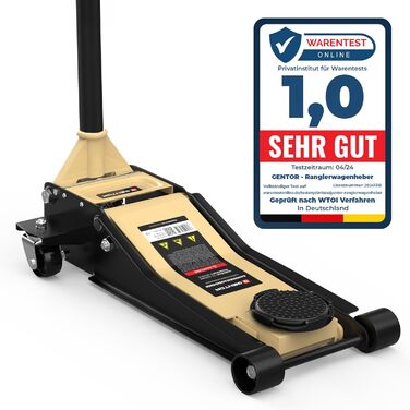 Гідравлічний домкрат 3T низькопрофільний 75-505мм з гумовими накладками для легкових авто та SUV – професійний, поворотний