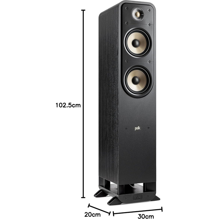 Підлоговий динамік Polk Audio Signature Elite ES55 HiFi, сумісний з Hi-Res, Dolby Atmos і DTSX, чорний