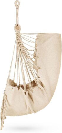 Гамак-крісло з подушкою 100x130x75 см, до 150 кг, для саду та дому, бохо-стиль, для дорослих (Бежевий)