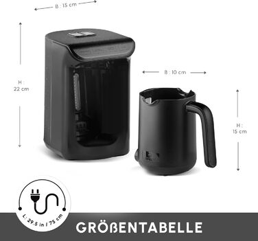 Кавомашина KARACA Hatır для приготування турецького кави з функцією обсмажування, 535W, 5 чашок, автоматичне нагрівання, чорний колір