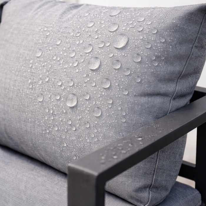 Комплект садових меблів зі сталі, сірий, 5 предметів